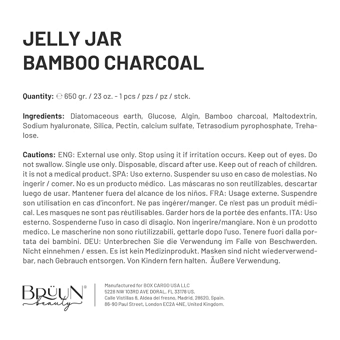 BRÜUN Jelly Mask Jar Bamboo Charcoal Peel-Off Face Care Rubber Mask | 23 fl oz - Image 7