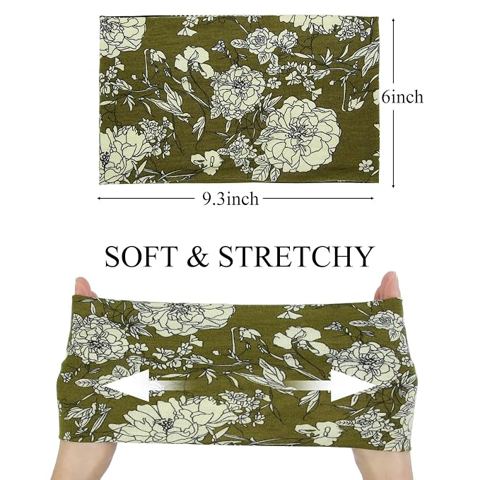 Huachi Wide Headbands for Women Non Slip, Thick Womens Floral Headbands Boho - Image 3