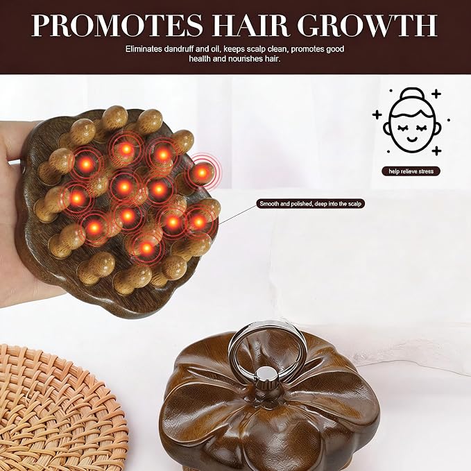 Wooden Scalp Massager, Manual Scalp Massage Comb - Image 5