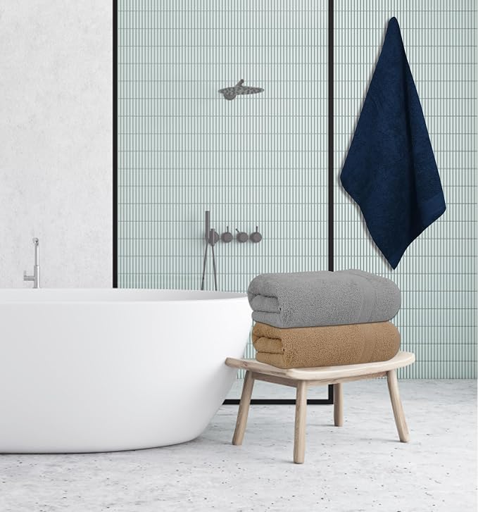 Large Bath Towels Pack of 6 – 24" x 50", 100% Cotton Terry – Soft, Quick-Dry & - Image 6
