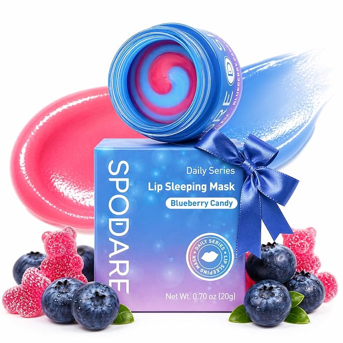 SPODARE 20g Blueberry Lip Mask Overnight, Lip Moisturizer by SPODARE