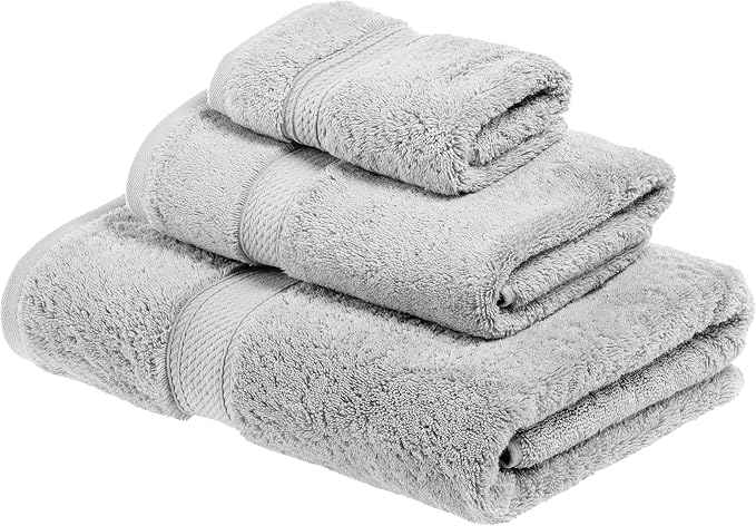 SUPERIOR Egyptian Cotton Pile 3 Piece Towel Set, Includes 1 Bath, 1 Hand by SUPERIOR