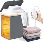 35L Large Towel Warmer/46L Laundry Basket, 2-in-1 Innovative Design, Foldable by Unknown