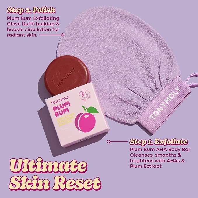 Plum Bum K-Spa Exfoliating Glove – Korean Spa-Inspired Body Scrub Mitt - Image 4