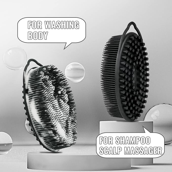 Set of 3 Silicone Body Scrubber Loofah Soft Exfoliating Body Bath Shower - Image 3