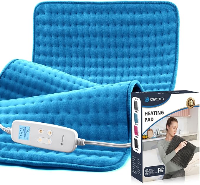 HSA Approved Heating Pad for Back Pain & Cramps Relief, CooCoCo Large Heated by CooCoCo