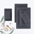 CASA COPENHAGEN Popcorn 6Pcs 100% Egyptian Cotton Large Designer Towels Gift - Image 3