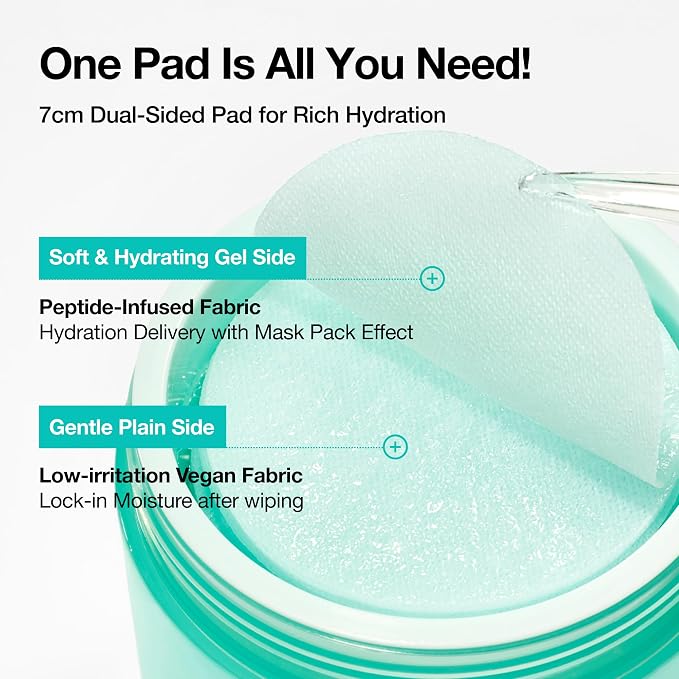 Anua PDRN 100 Hyaluronic Acid Pad, Hydrating Dual-Textured Toner Pads, Salmon - Image 5