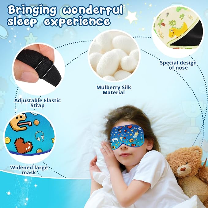 Kids Sleep Mask Eye Cover: 100% Real Natural Pure Silk Eye Mask - Image 3