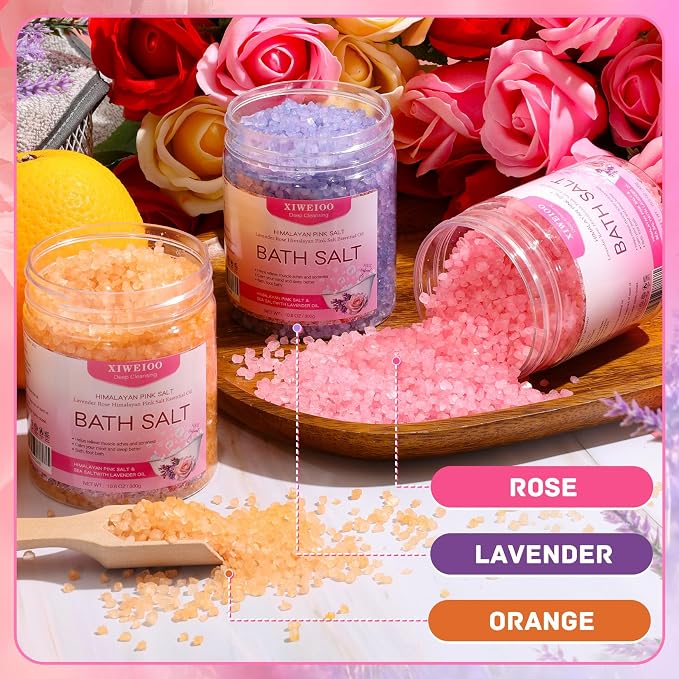 Bath Salts for Soaking Himalayan Pink Bath feet soka sea Salt 3 Set Kit - Image 3