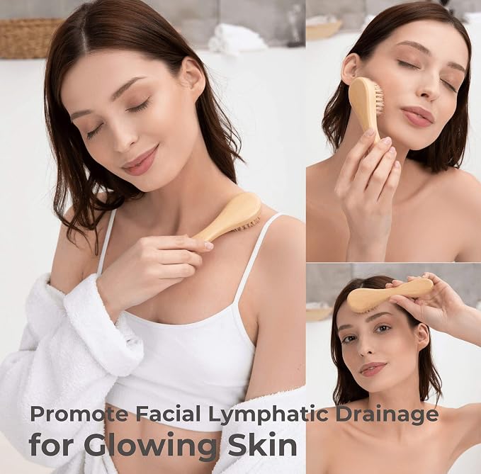 Dry Brushing Body Brush Set – Natural Bristle Spa Exfoliator Kit - Image 5