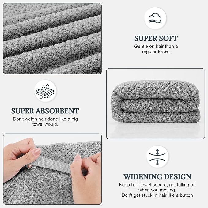 BEoffer 2 Pack Microfiber Hair Towel - Image 2