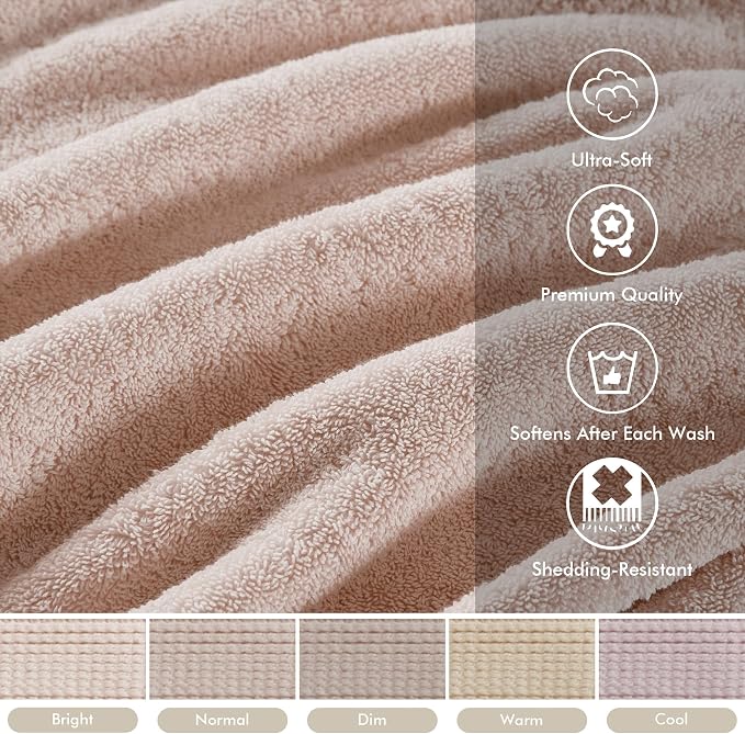 Madison Park 800GSM Bathroom Towel Set of 8 100% Cotton Bath Towel Set - Image 3