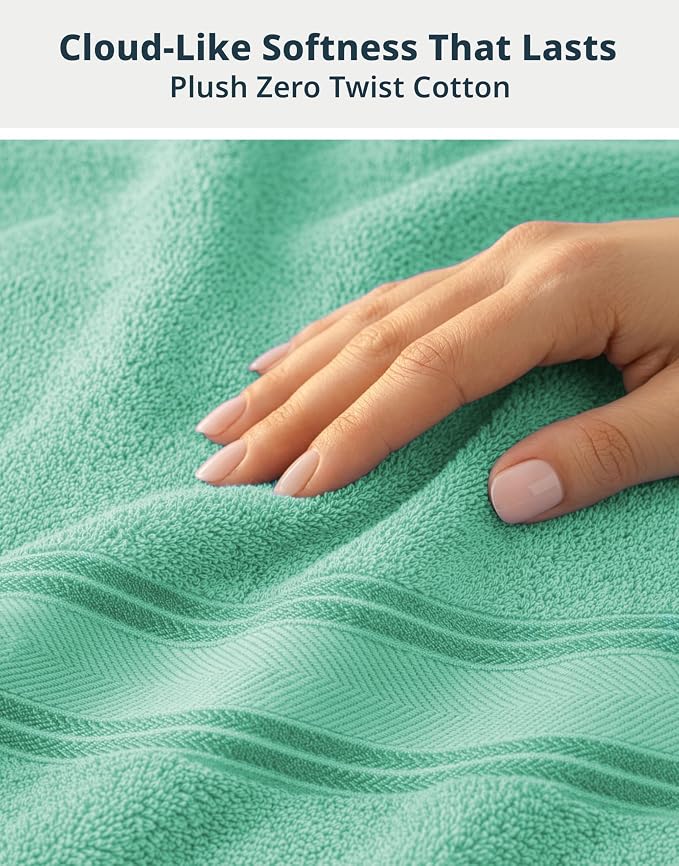 LANE LINEN Luxury Bath Towel Set of 12 – 100% Mercerized Cotton Towels - Image 5