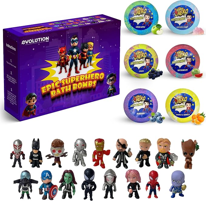 EvolutionUSA 6 Purple Epic Superhero Bath Bombs - Image 6