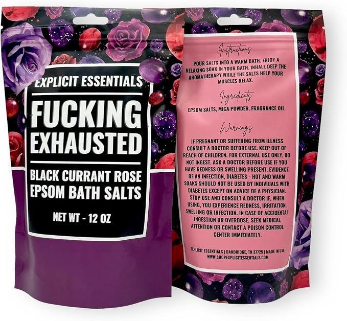 Explicit Essentials Black Currant Rose Epsom Bath Salts, Relaxation Blend - Image 5