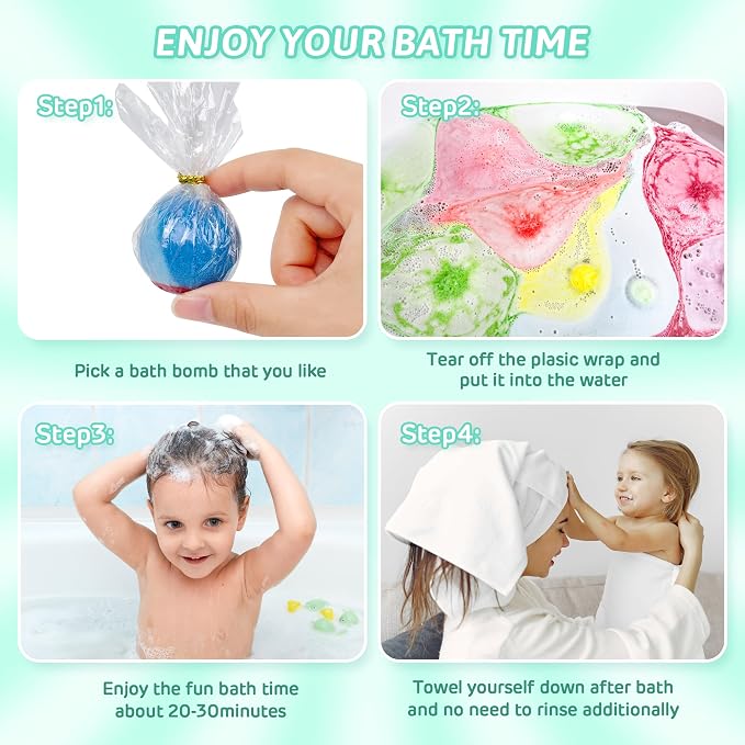 Bath Bombs for Kids with Surprise Inside, 15-Piece Surprise Bath Bombs for Kids - Image 7