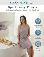 Casa Platino 100% Cotton Bathroom Towel Set - Image 2