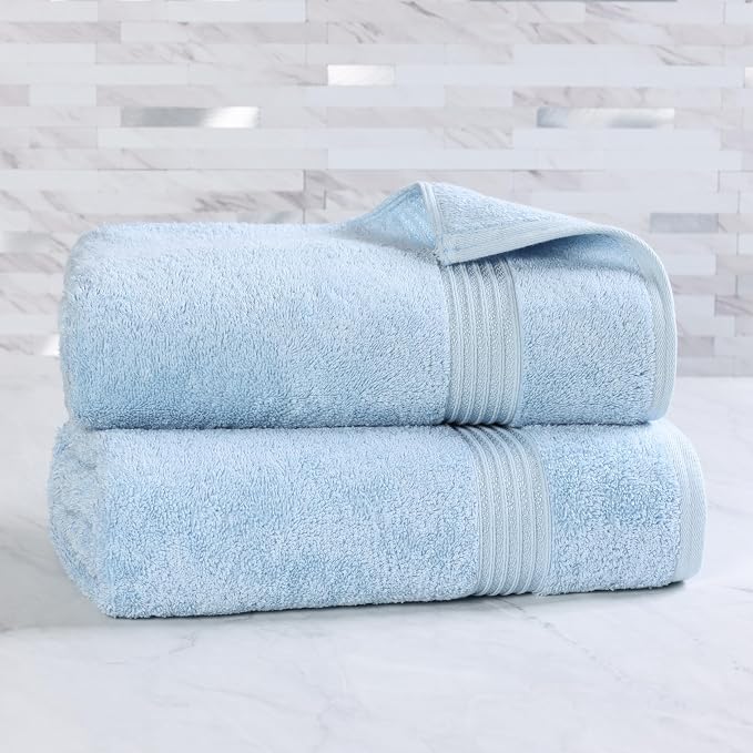Superior Egyptian Cotton 2-Piece Bath Sheet Towel Set, Oversized Body Towels - Image 2