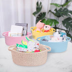 ABenkle Small Basket with Handles, Boho Decorative Rope Woven Dog Cat Toy - Image 4