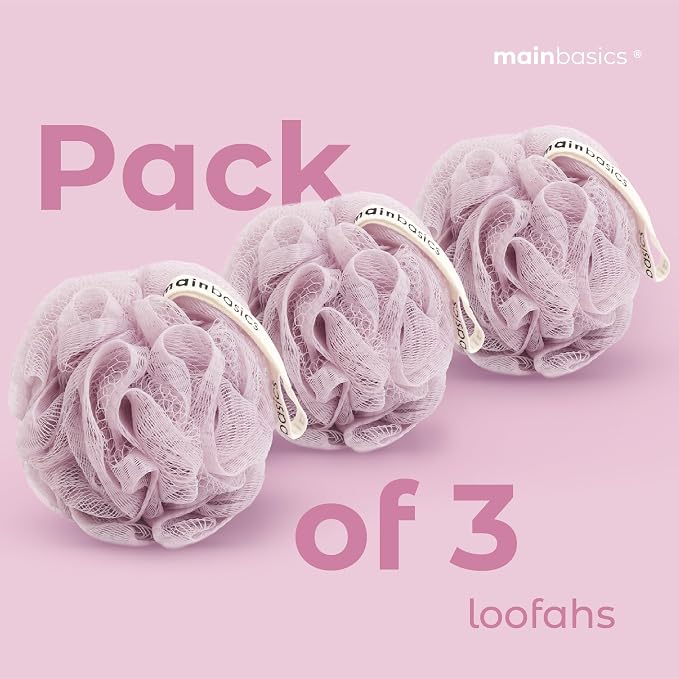 MainBasics Bath Shower Loofah Sponge Pouf Body Scrubber Exfoliator Body Wash - Image 6
