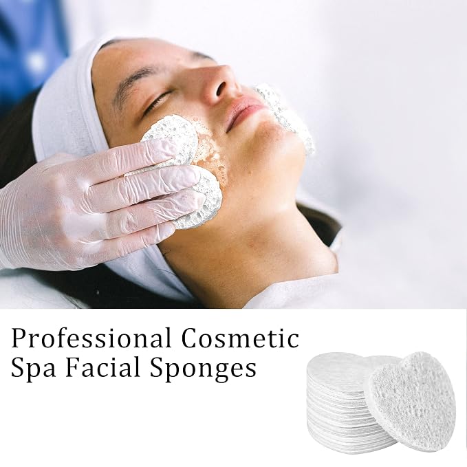 60-Count Kickleen Compressed Cellulose Heart Shape Facial Sponges | 100% - Image 4