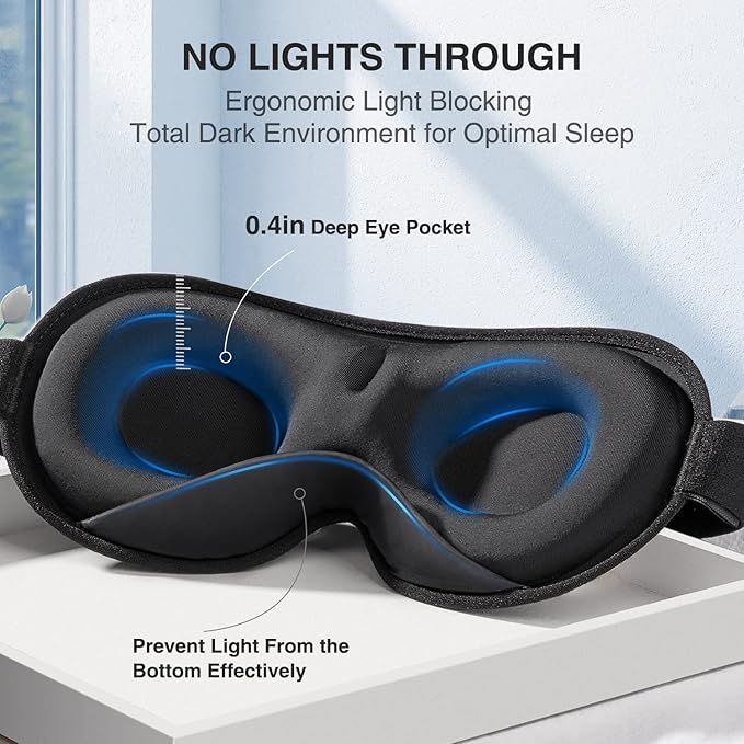 YFONG Weighted Sleep Mask, Women Men 3D Eye Mask Blocking Lights Sleeping Mask - Image 4