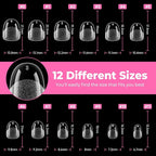 UNA GELLA Extra Short Oval Nail Tips, Pre-Etched Round Clear Fake Nails 216pcs - Image 7