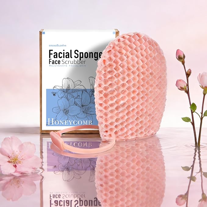 Facial Sponge - Deep Exfoliating Face Mitt, Honeycomb Face Exfoliator - Image 7