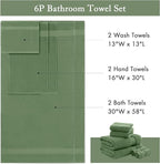 Madison Park Turkish Bath Towels 6pc, 2 Hand Towel - Image 7