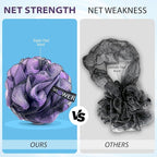 SHOWER BOUQUET Loofah-Charcoal Bath-Sponge XL-Color-4-Pack // Extra Large 75g - Image 7