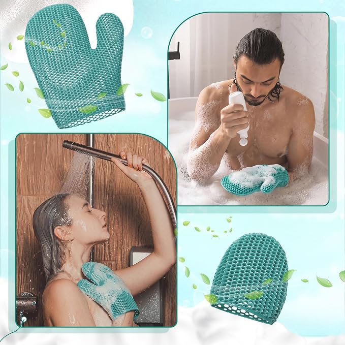 Karenhi 2 Pcs Honeycomb Exfoliating Glove Set Exfoliating Bath Mitt Honeycomb - Image 7