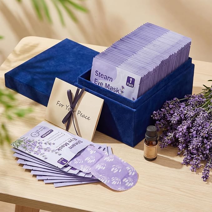 100 Pcs Steam Eye Masks for Dry Eyes Lavender Self Heated Steam Warm Eye Mask - Image 6