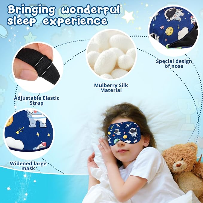 Kids Sleep Mask Eye Cover: 100% Real Natural Pure Silk Eye Mask - Image 3