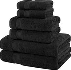 Cotton Paradise Black 6 Piece Towel Set, 100% Cotton Turkish Towels - Image 5