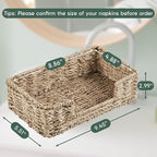 Napkin Holder for Bathroom, Woven Wicker Seagrass Guest Towel Holder Tray - Image 2