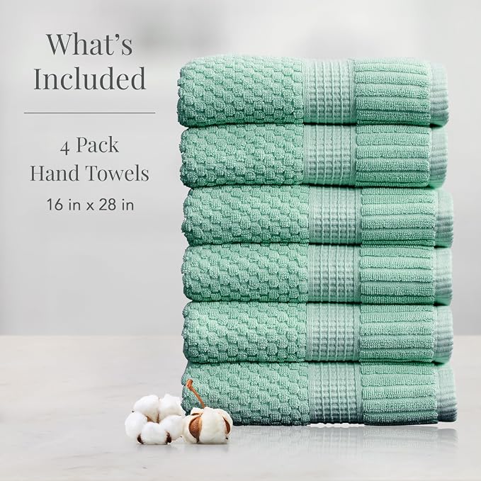 NY Loft 100% Cotton Hand Towel 6 Pack | Super Soft & Absorbent Quick-Dry Hand - Image 2