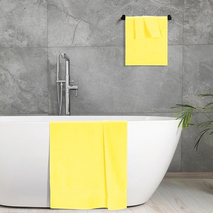 BOUTIQUO Ultra Soft 3 Pack Cotton Towel Set, Contains a Bath Towels 28x55 inch - Image 5