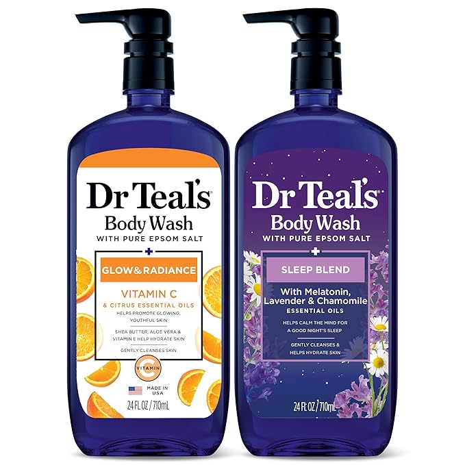 Dr Teal's Body Wash with Pure Epsom Salt, Daytime/Nighttime with Vitamin C & by DrTeals
