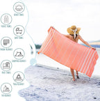 Ray Silver Turkish Beach Towel – 100% Cotton 40x71 Quick Dry Oversized Sand - Image 3
