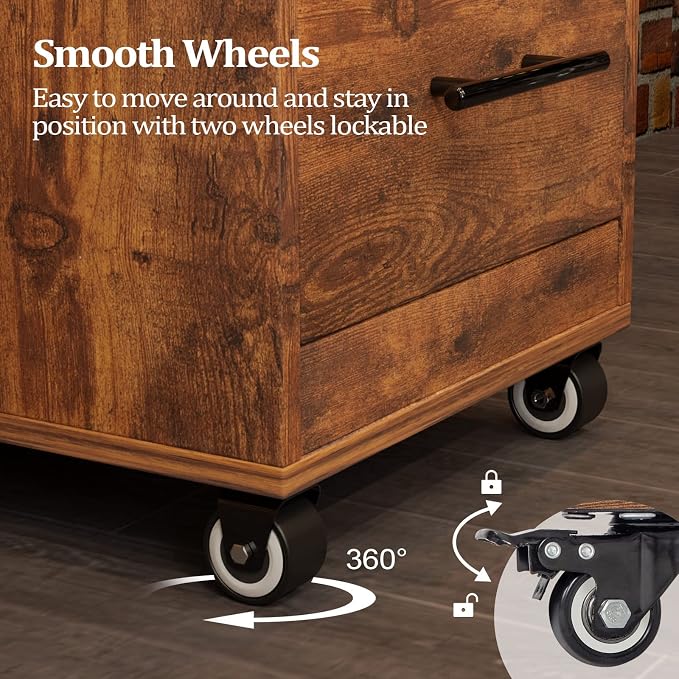 Salon Trolley Cart with Wheels, 3-Drawer Rolling Hair Styling Station, Mobile - Image 5