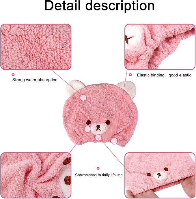 Lamoutor 3Pcs Hair Drying Towel - Image 4