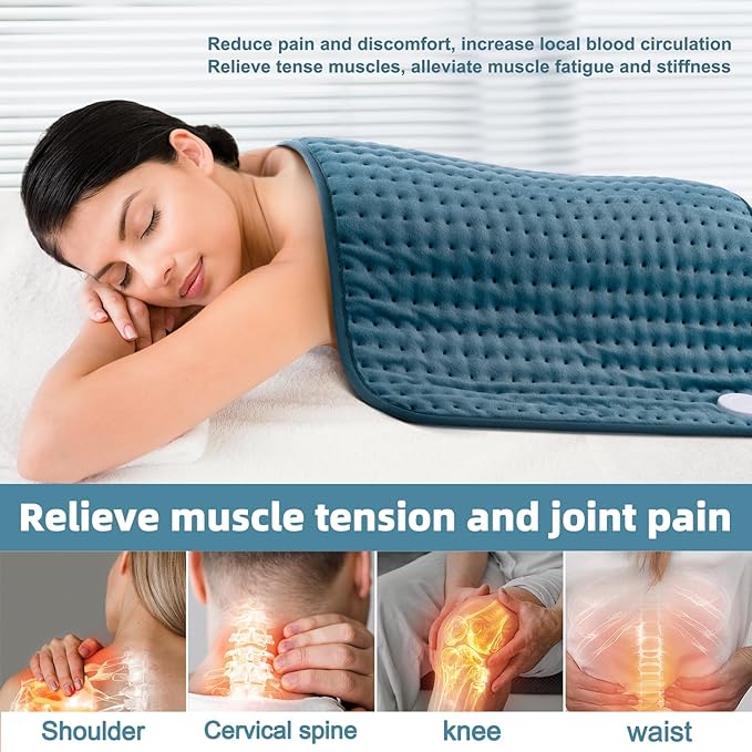 17x33 Heating Pad for Pain Relief | Ultra-Soft Microplush Fabric | 6 Adjustable - Image 6