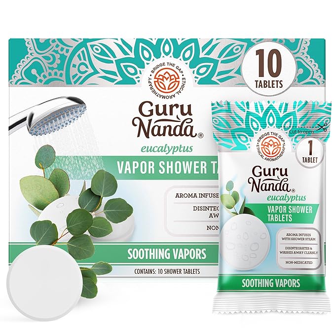 GuruNanda Eucalyptus Vapor Shower Tablets, Clean-Dissolving Aromatherapy Shower by Gurunanda