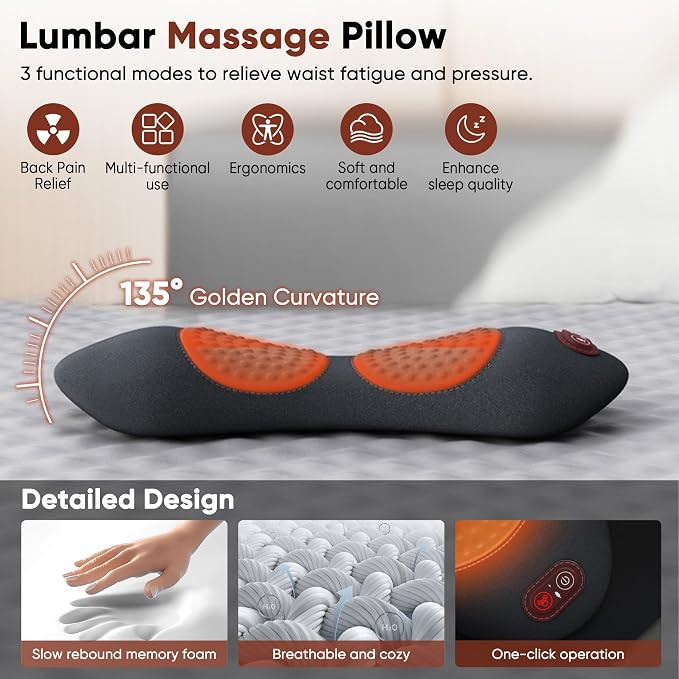3 in 1 Upadate Rechargeable Electric Lumbar Support Pillow - Image 2