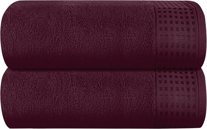 GLAMBURG 100% Cotton Oversized 2 Pack Bath Sheets 35x70, Ultra Soft Highly by GLAMBURG