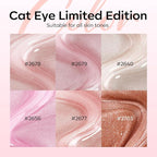 modelones Cat Eye Gel Nail Polish, 6 Colors Nude Gel Polish Pink Glitter Brown - Image 6