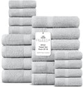 100% Cotton Bath Towel Set of 18-4 Bath Towels, 6 Hand Towels, 8 Wash Cloths by VillaCelestia