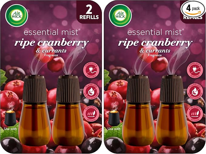 Air Wick Essential Mist – Twin Refill Ripe Cranberry & Currants, 2 Refills by AirWick