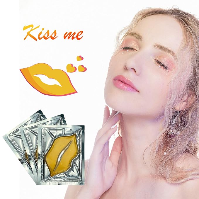 Adofect 30 Pieces Collagen Crystal Gold Lip Care Gel Masks, Collagen Crystal - Image 3